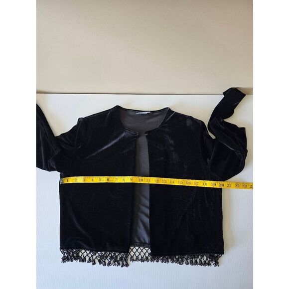 Crimson Open Front Cardigan Sz M Black - Picture 5 of 8